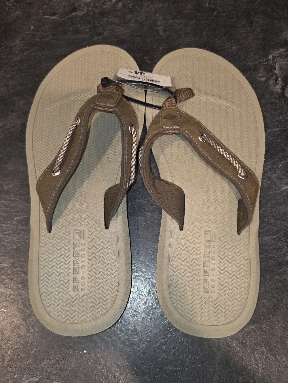 Sperry Top Slider Brown Sandals Size 9